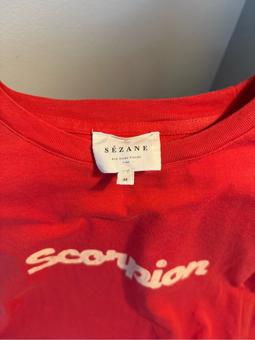 Sézane Red "Scorpion" Graphic Tee-astrology collection-Scorpio - Picture 2 of 6